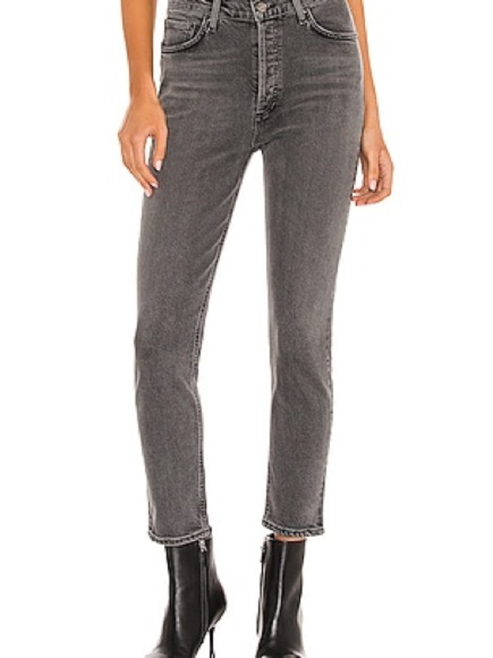 Agolde Nico High Rise in Ceremony Gray High-Rise ankle Slim Jeans